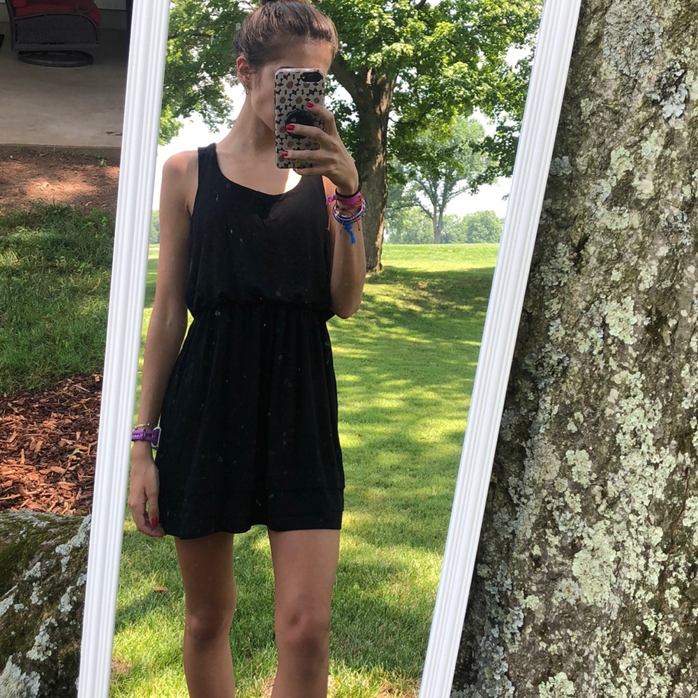Lush black mini tank dress